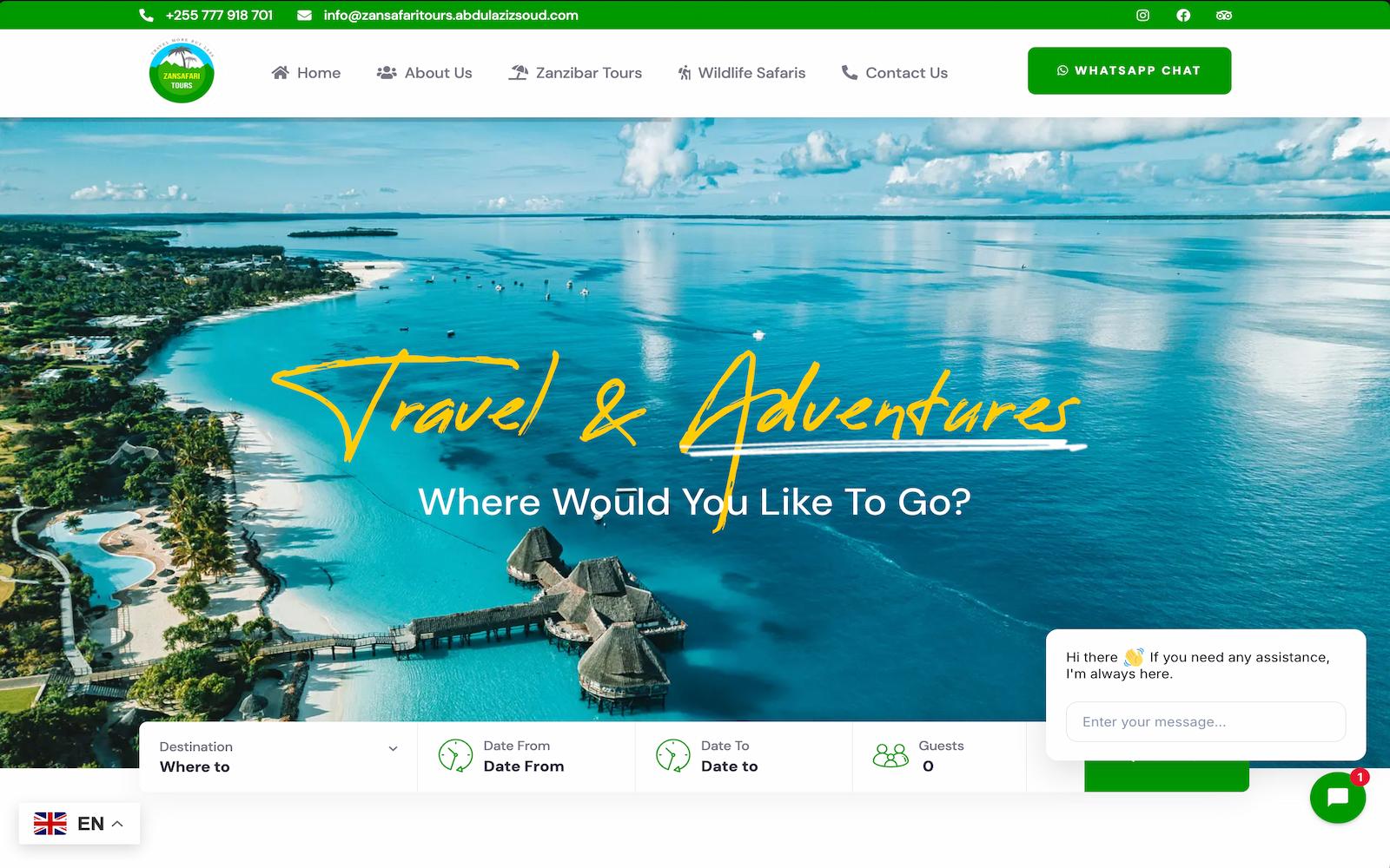Zan Safari Tours & Travel project preview